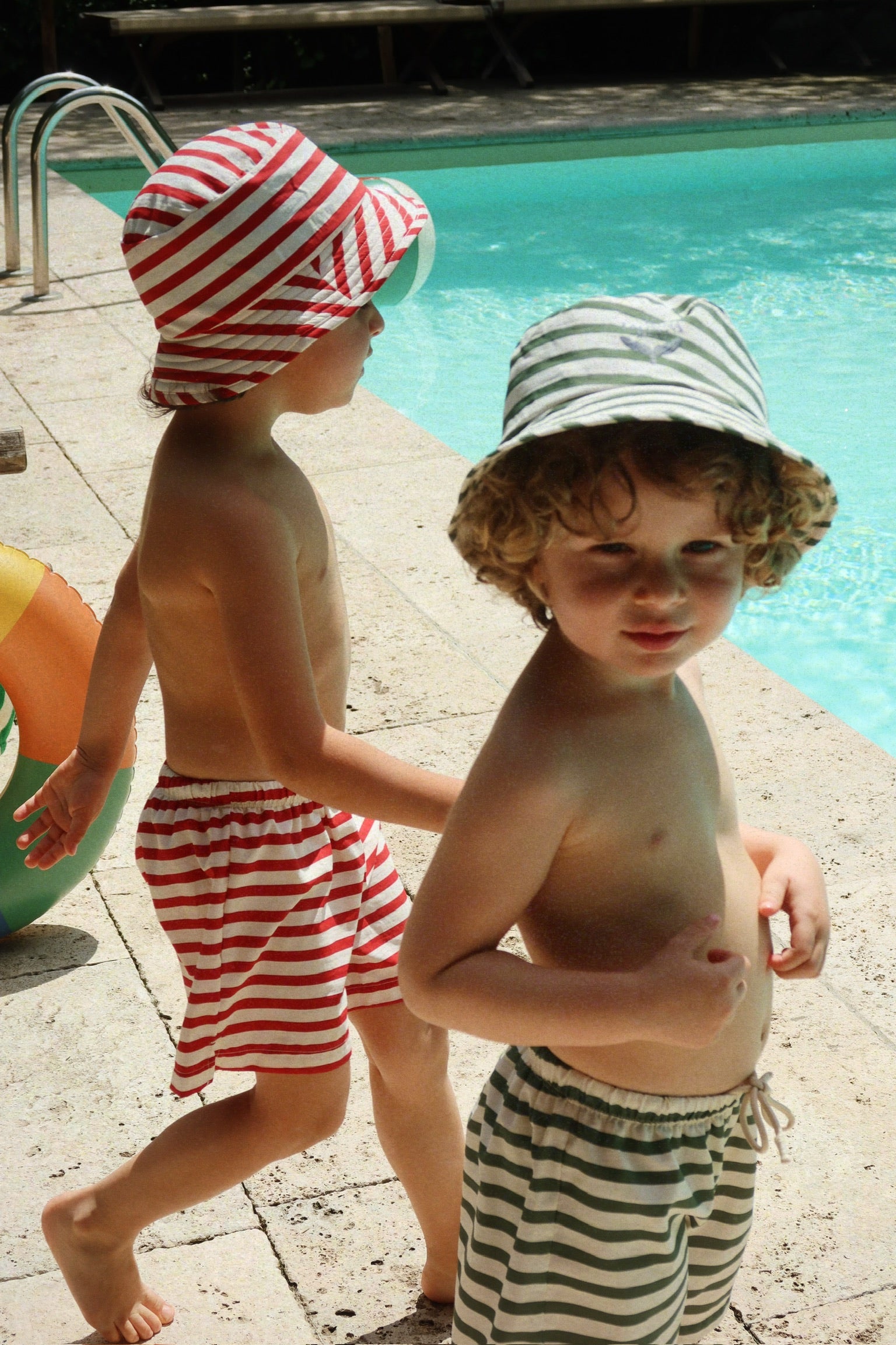 Asnou Swim Shorts - Stripe Rouge