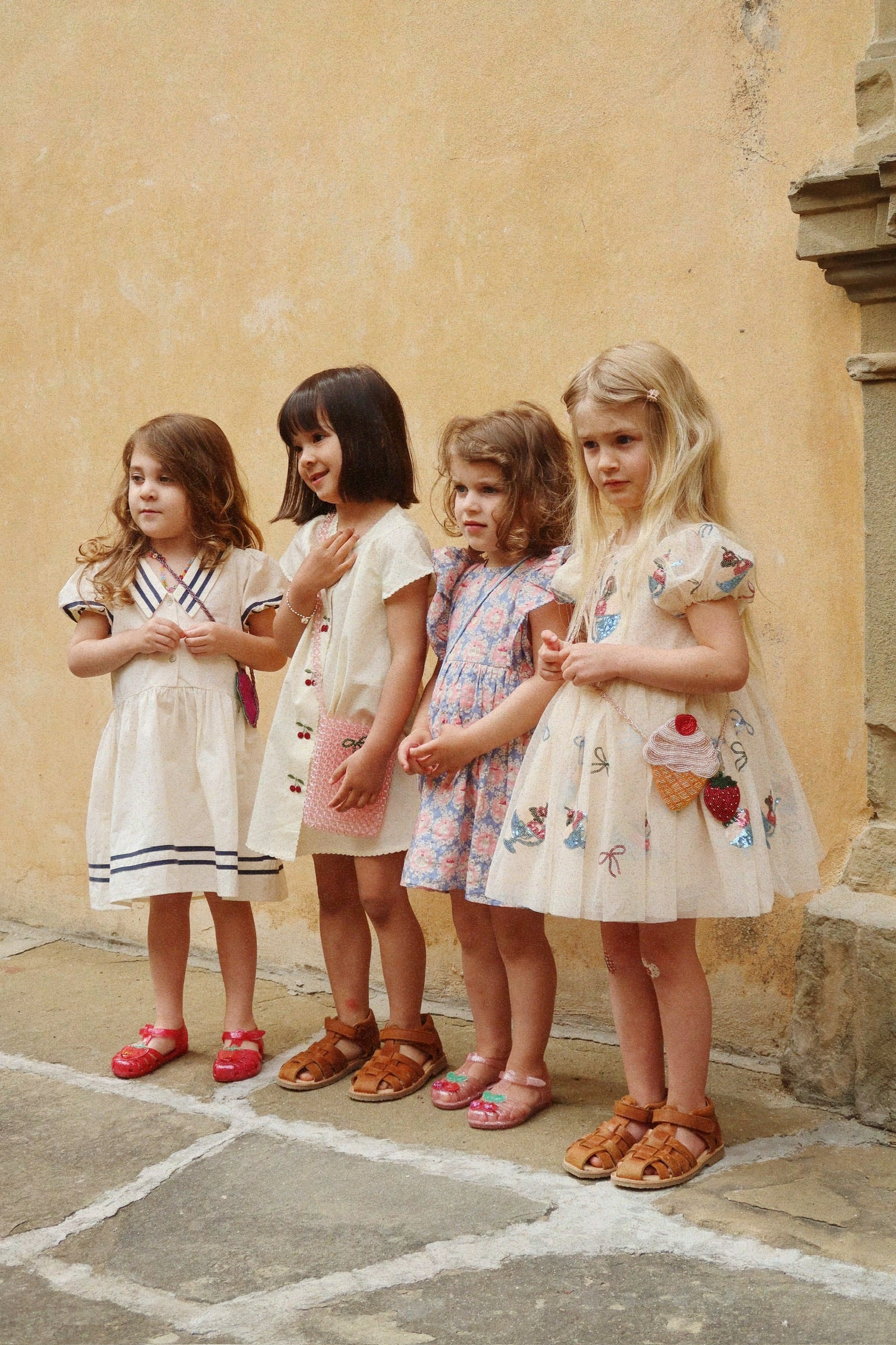 Evia Cherry Dress - Cloud Cream