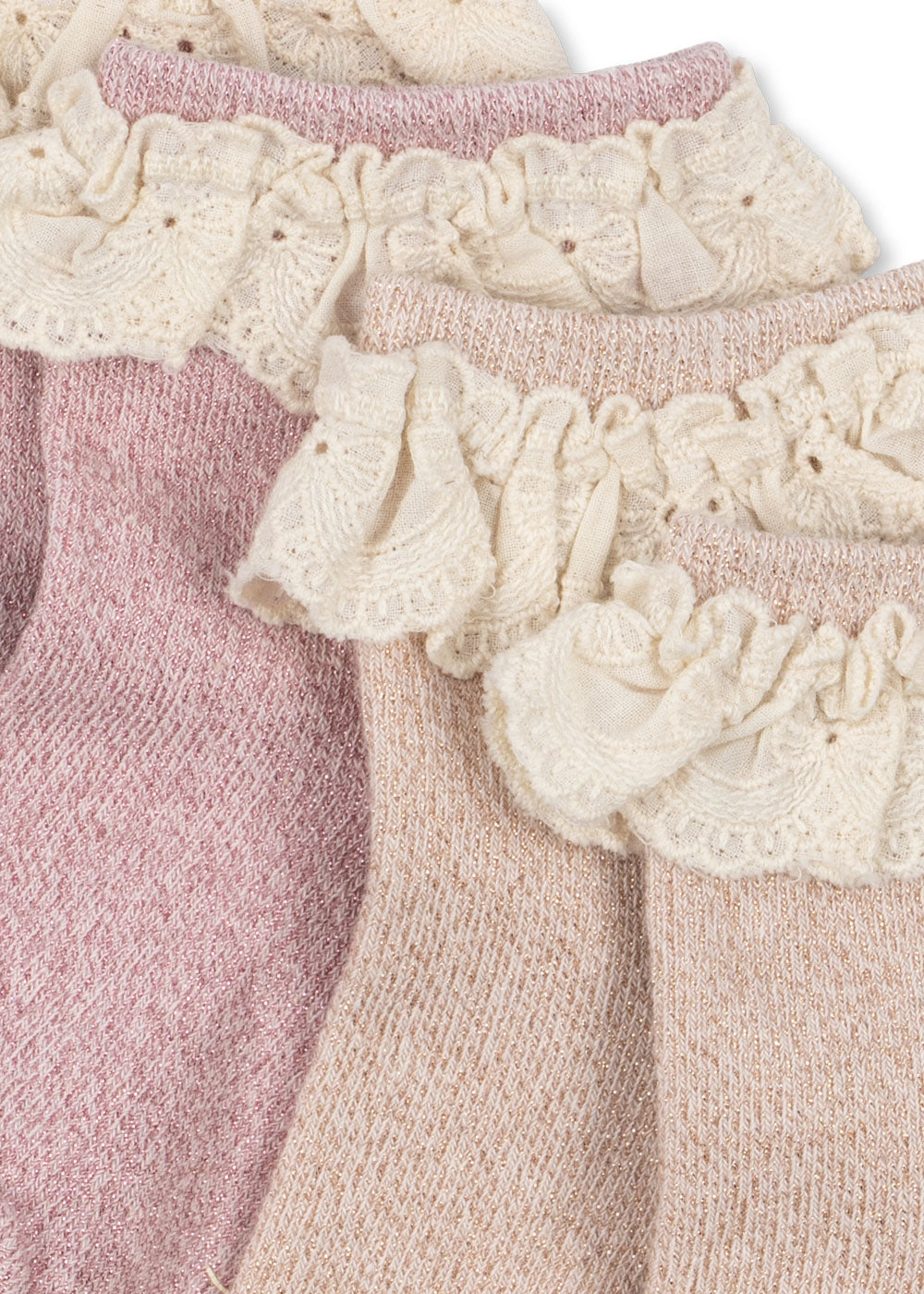 2 Pack Glitter Frill Socks - Rosette