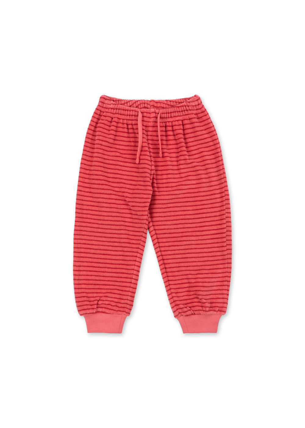 Itty Sweat Pants GOTS - Cardinal Rose Stripe