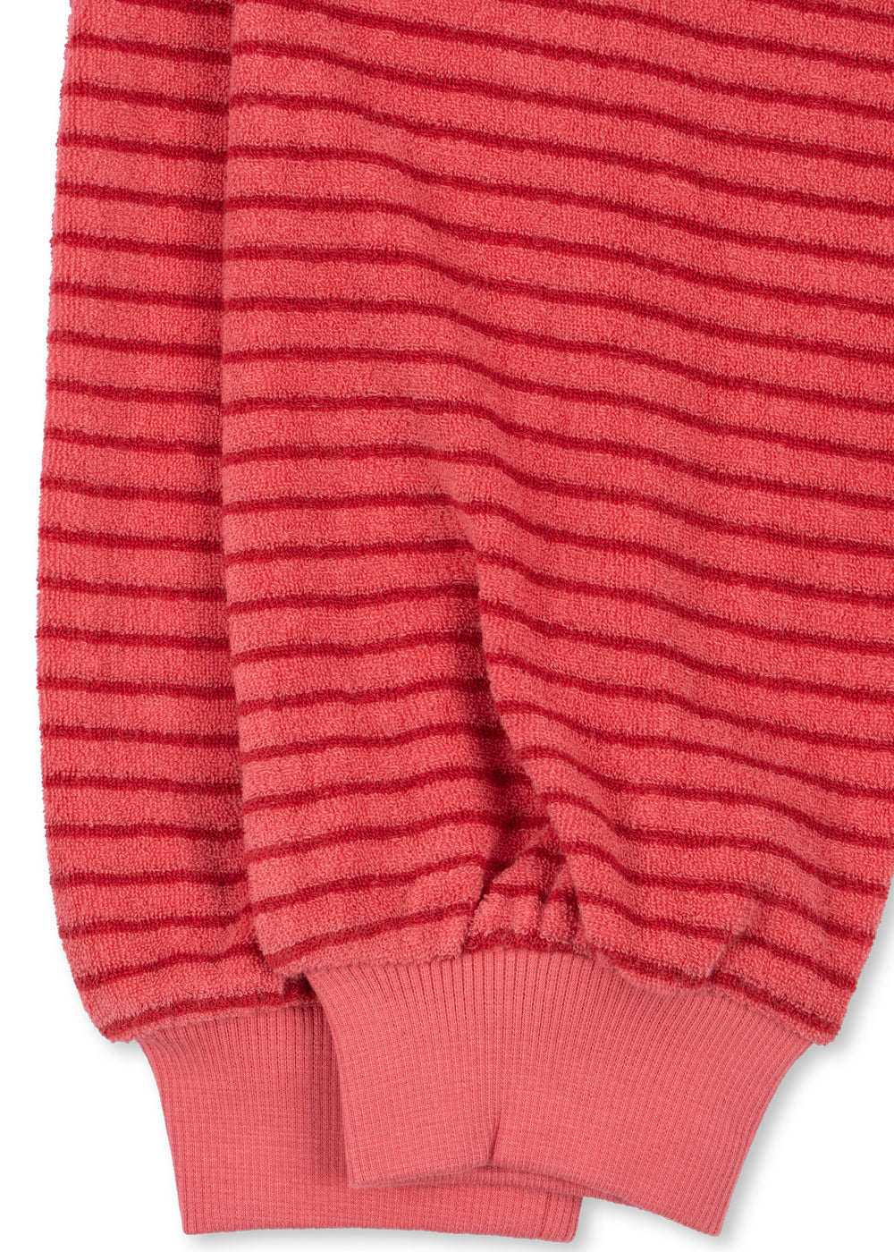 Itty Sweat Pants GOTS - Cardinal Rose Stripe
