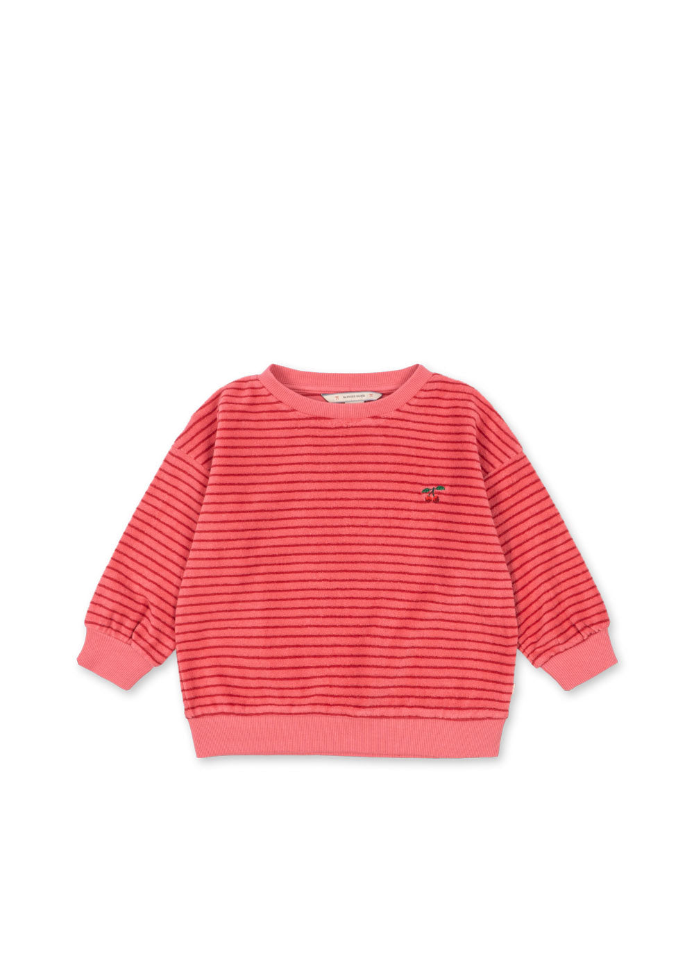 Itty Sweat Shirt GOTS - Cardinal Rose Stripe