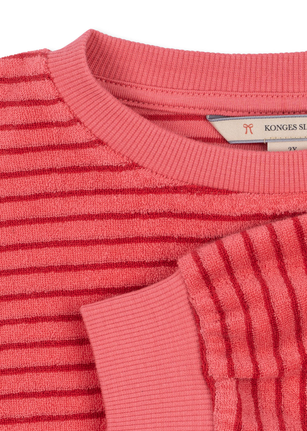 Itty Sweat Shirt GOTS - Cardinal Rose Stripe