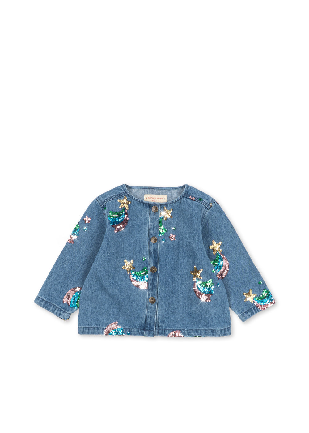 Magot Sequin Denim Jacket GOTS - Rainbow Star
