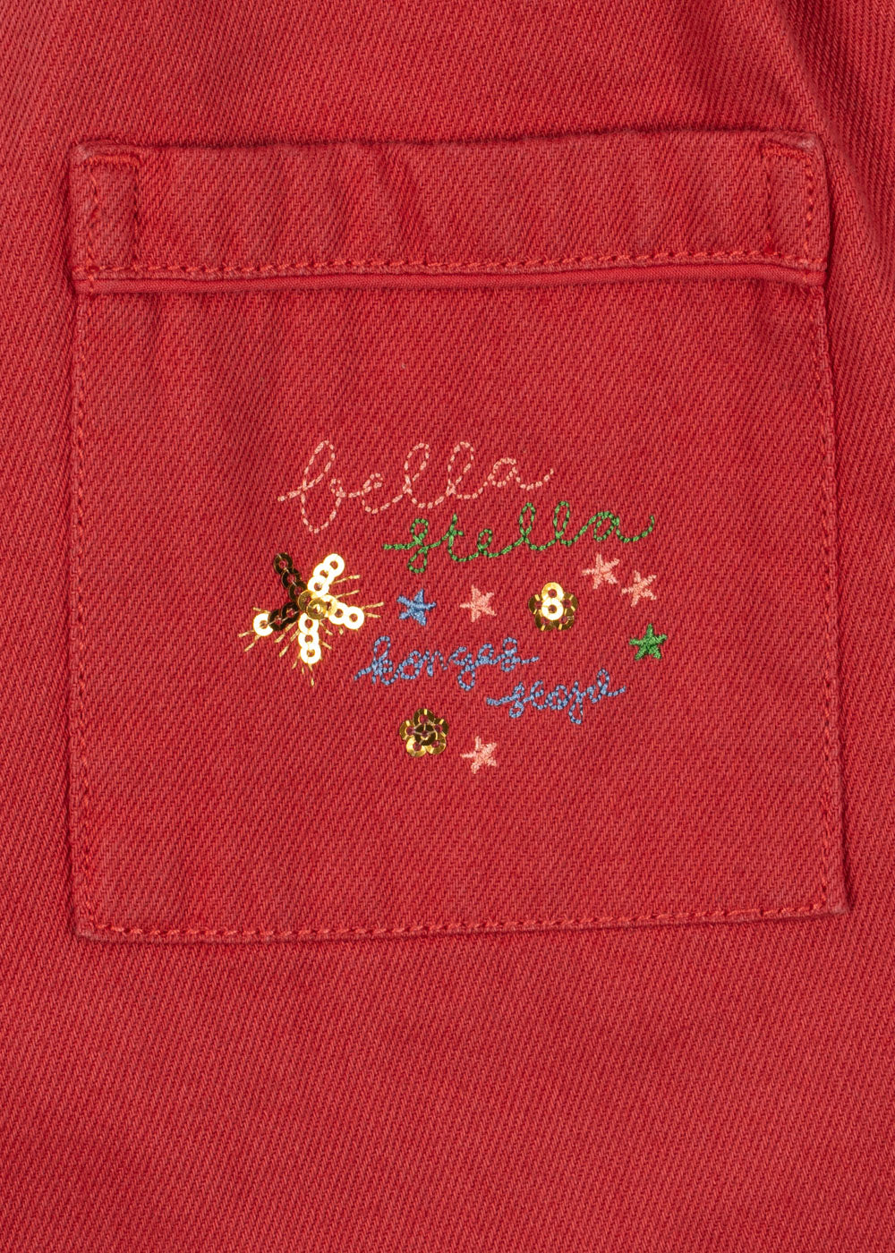 Magot Sequin Frill Pants GOTS - Cardinal
