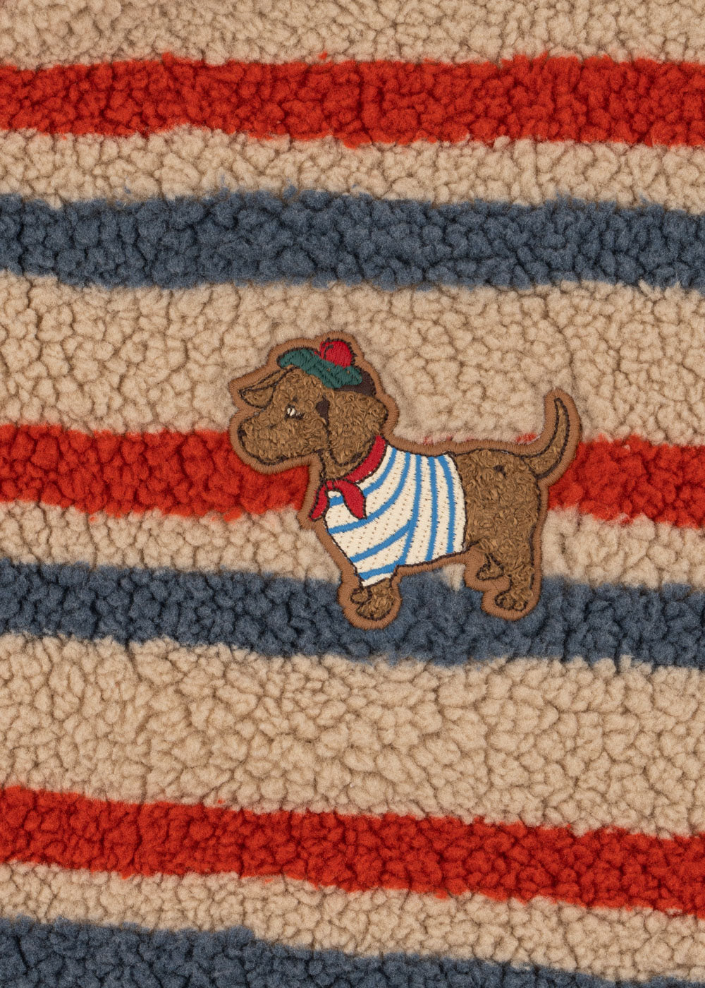 Jody Embroidery Teddy Jacket - Tangerine Stripe