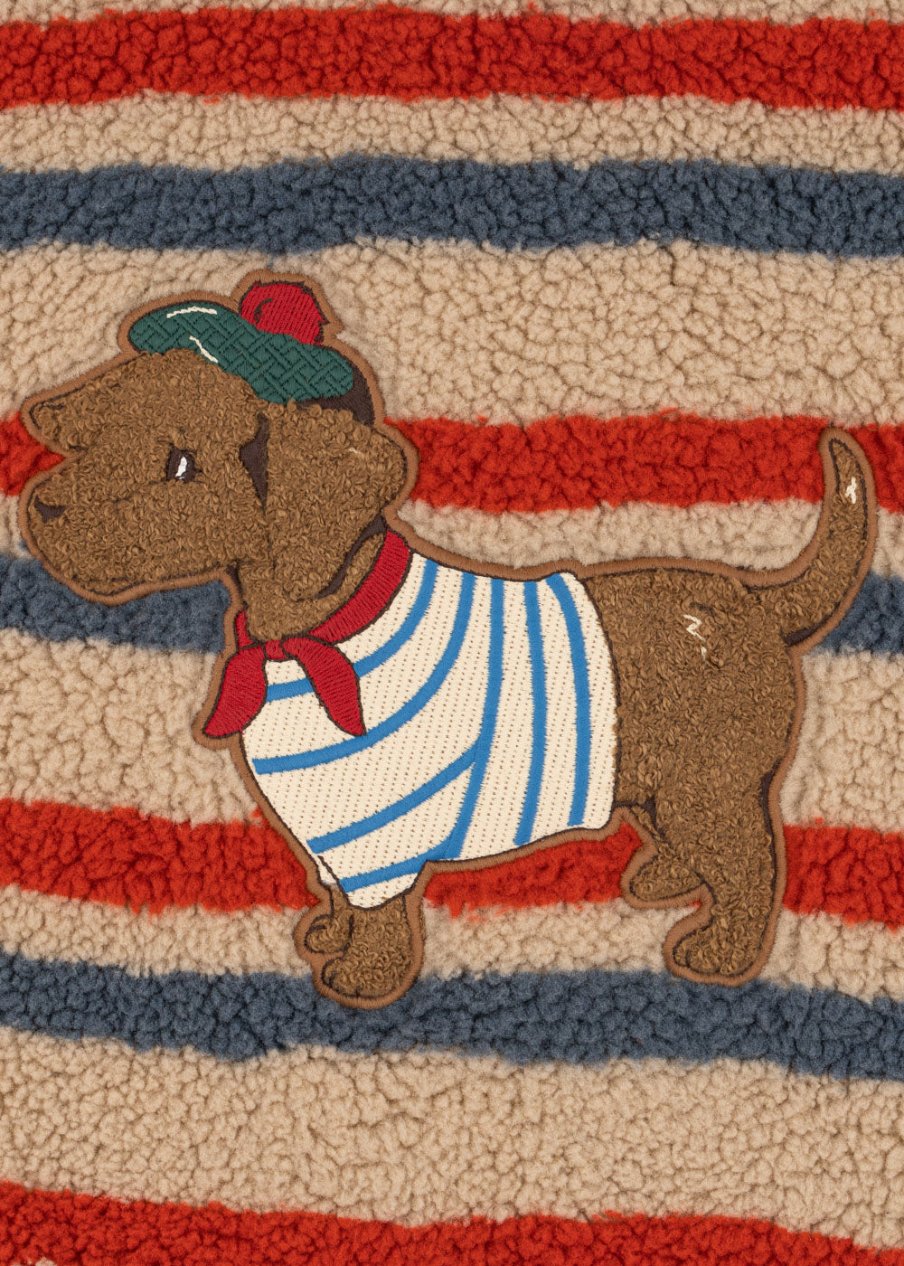 Jody Embroidery Teddy Jacket - Tangerine Stripe