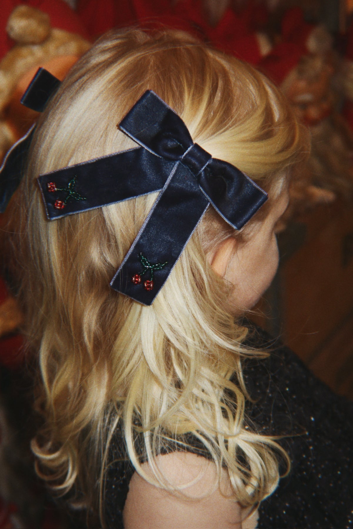 2 Pack Juliette Bow Hair Clip - Navy