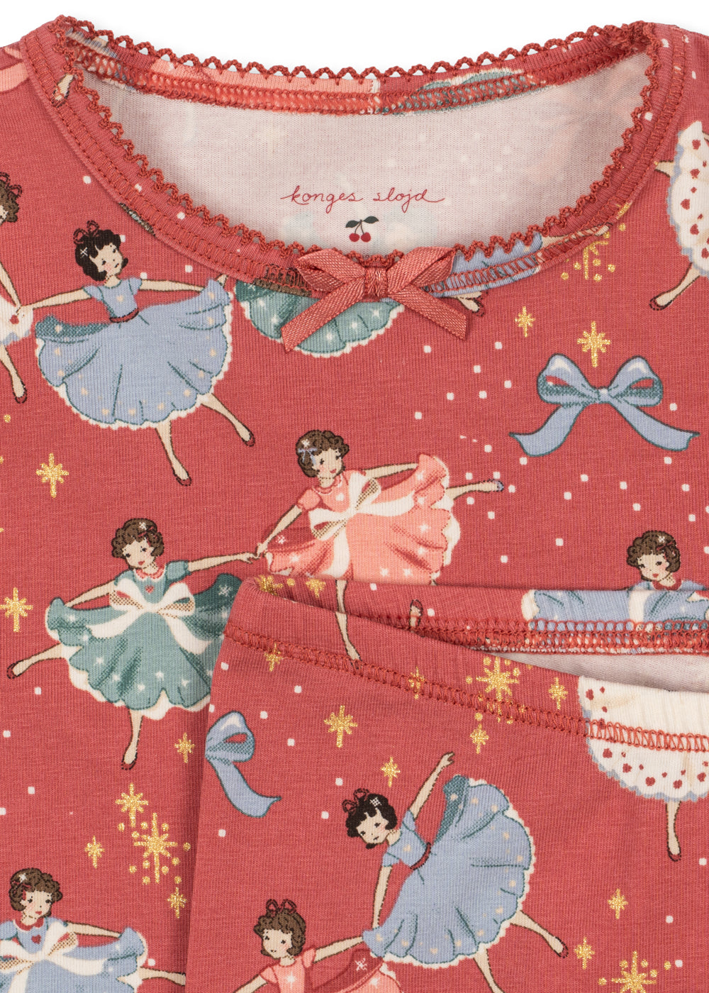 Basic Blouse & Pants Set GOTS - Bow Ballerina Blush