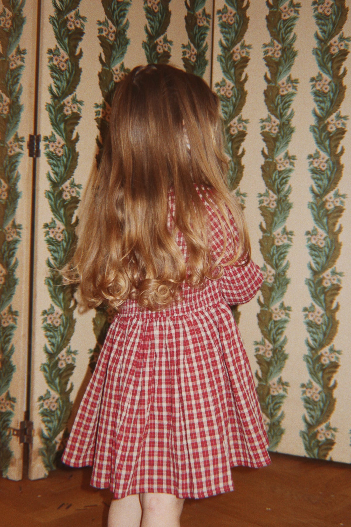 Elin Smock Dress GOTS - Brick Check