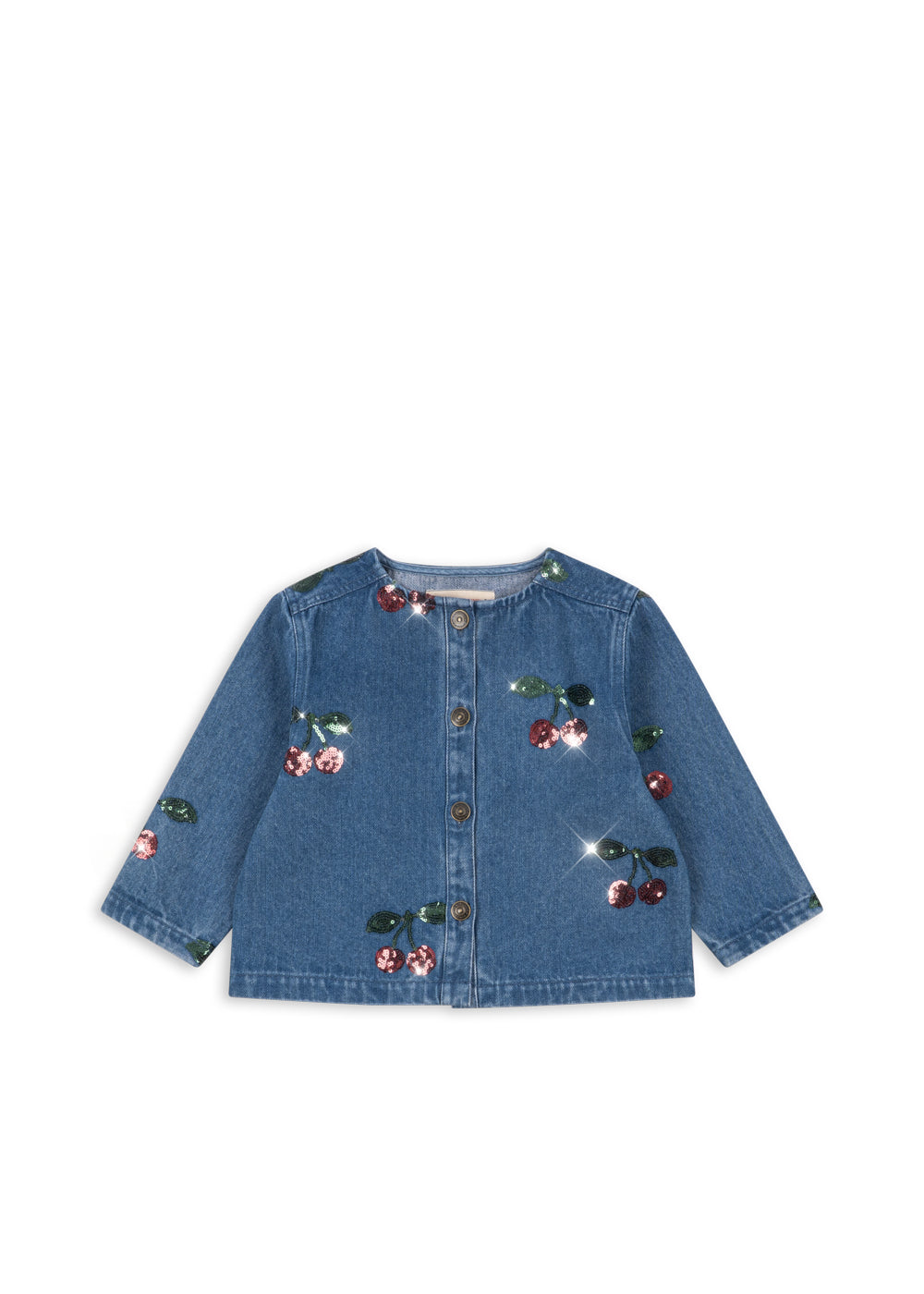 Magot Sequin Denim Shirt GOTS - Cherry Sequin