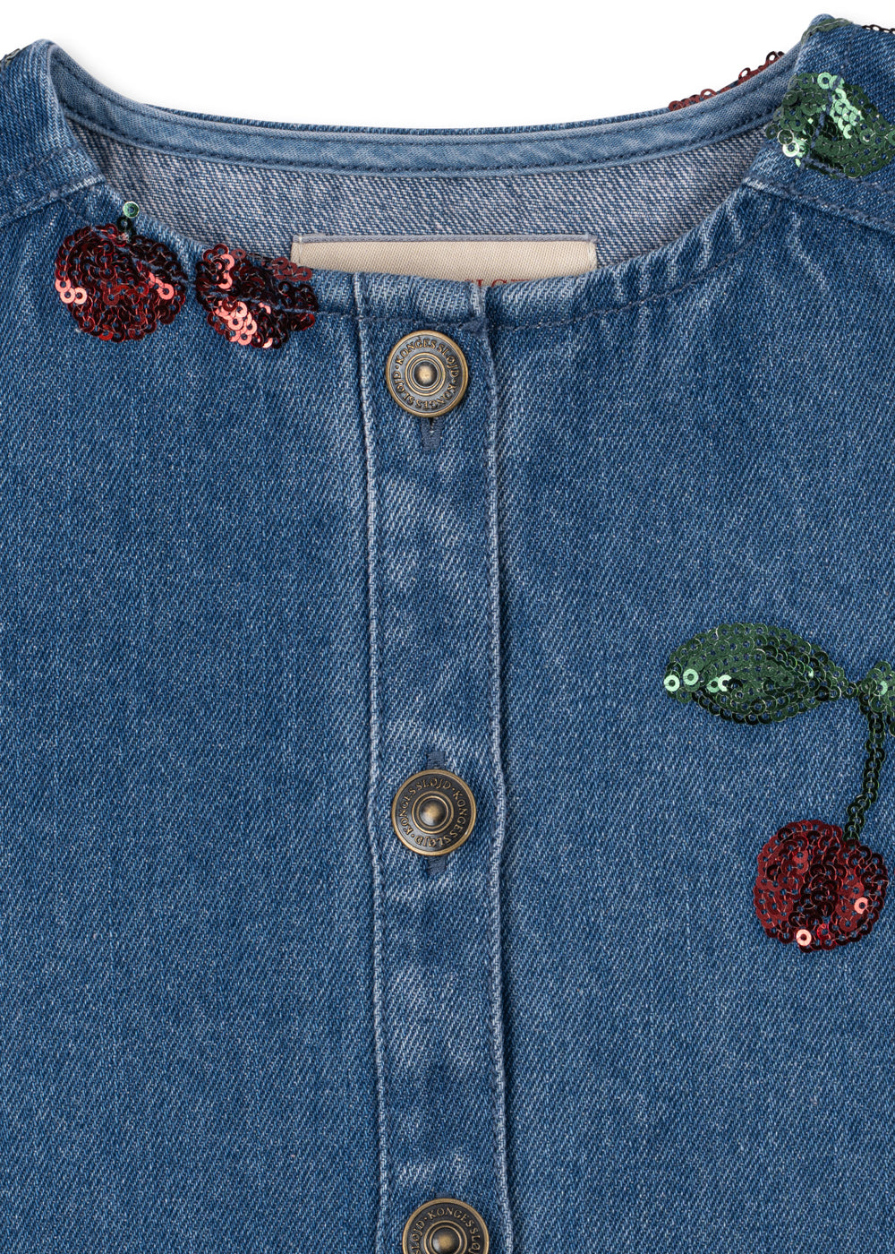 Magot Sequin Denim Shirt GOTS - Cherry Sequin