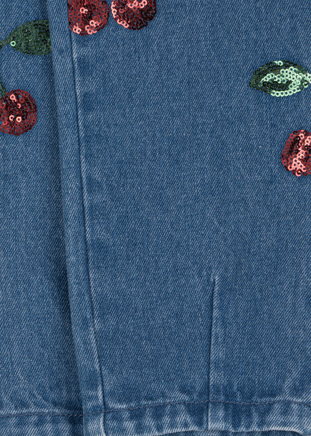 Magot Sequin Frill Pants GOTS - Cherry Sequin
