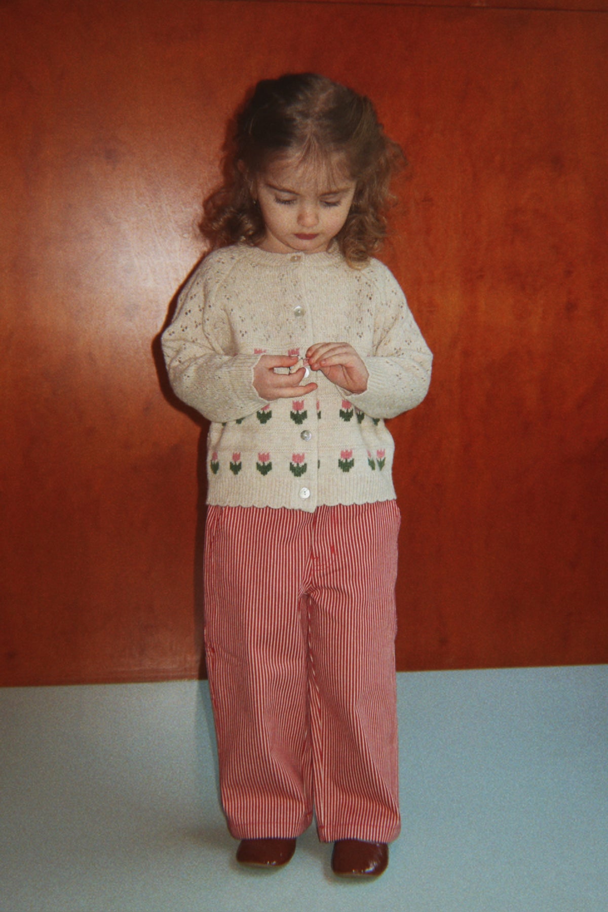 Luc Pants GOTS - Milk Rouge Stripe