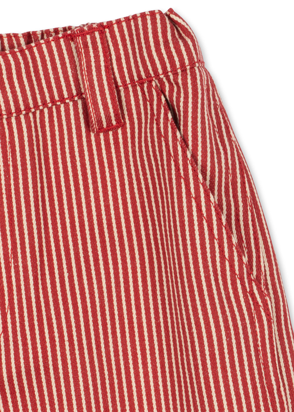 Luc Pants GOTS - Milk Rouge Stripe