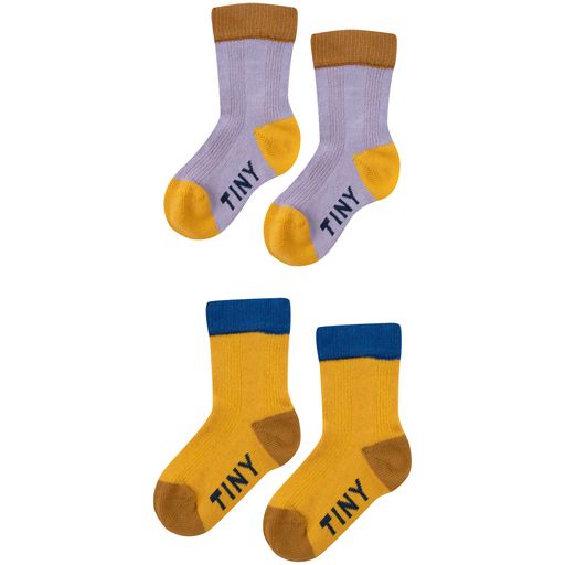 BICOLOR SOCKS PACK mustard/lilac