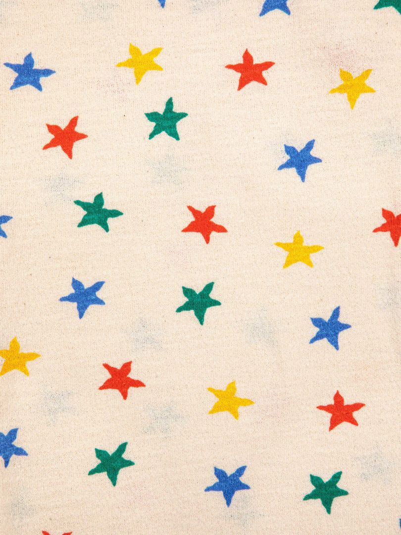 Multicolor Stars all over ruffle T-shirt