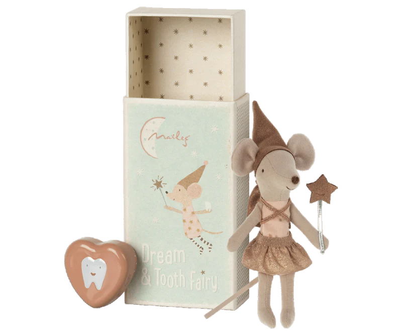 Tooth fairy mouse in matchbox -  Rose