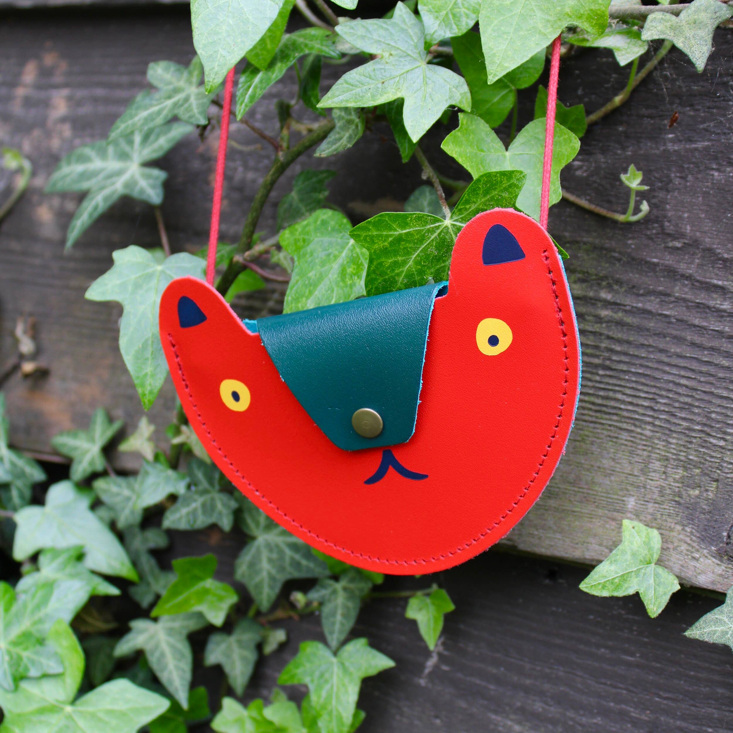 Bear Pocket Purse Red