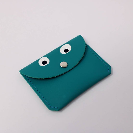 Googly Eye Mini Money Purse Turquoise