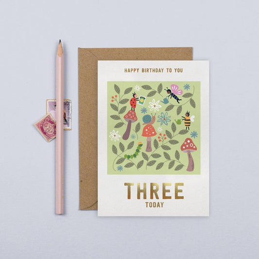 Three Today Birthday Card