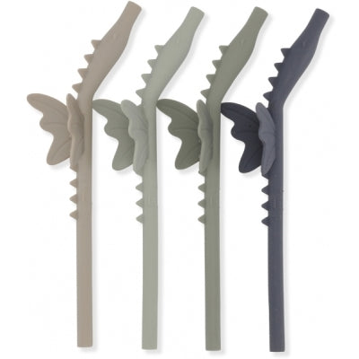 4 PACK SILICONE STRAWS DRAGON