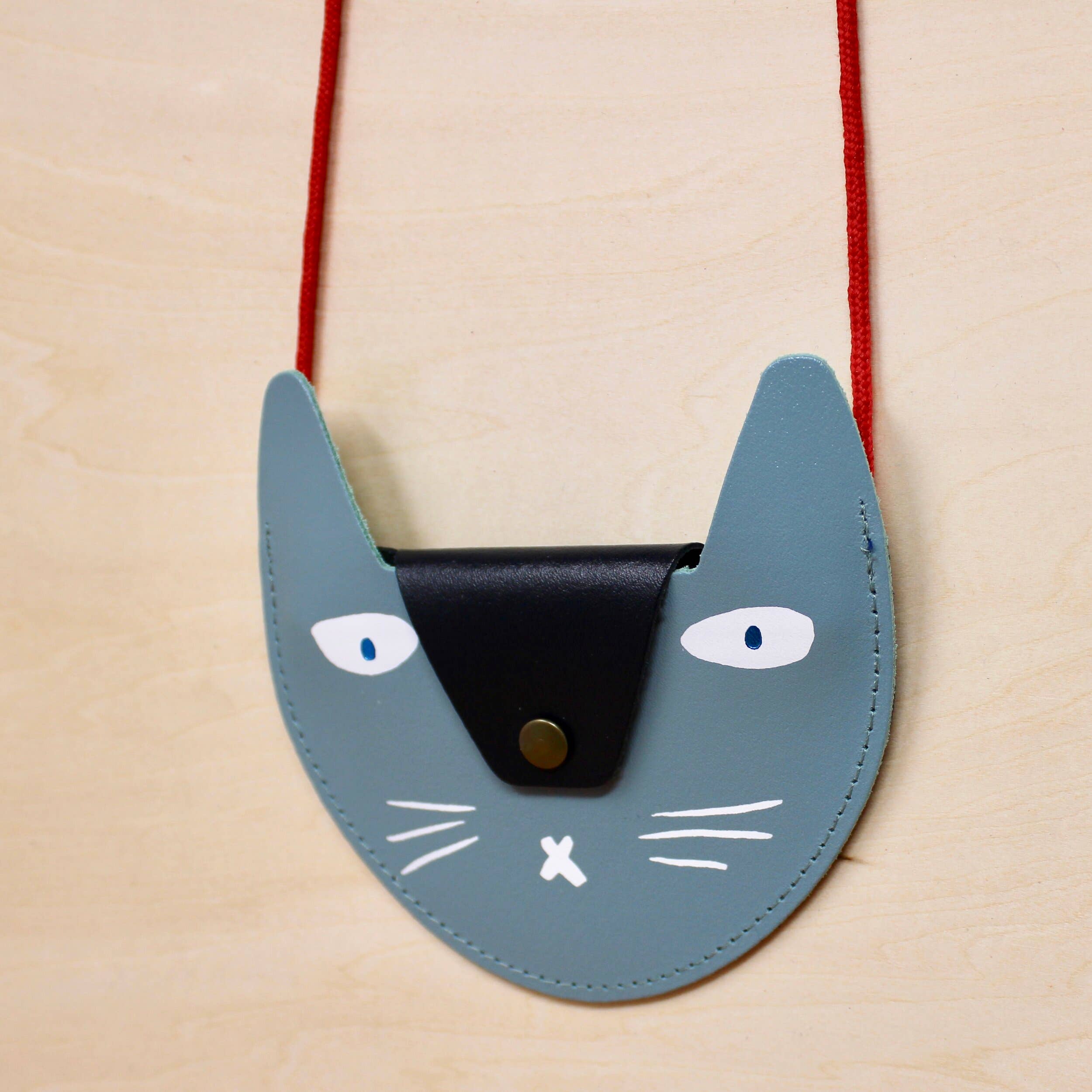 Cat Pocket Purse Grey