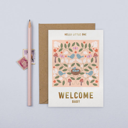 Welcome Baby Nest Card | New Baby Card | New Parent Card