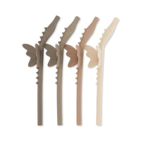 4 PACK SILICONE STRAWS DRAGON