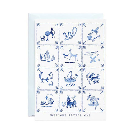 New Baby Delft Tiles - Greeting Card
