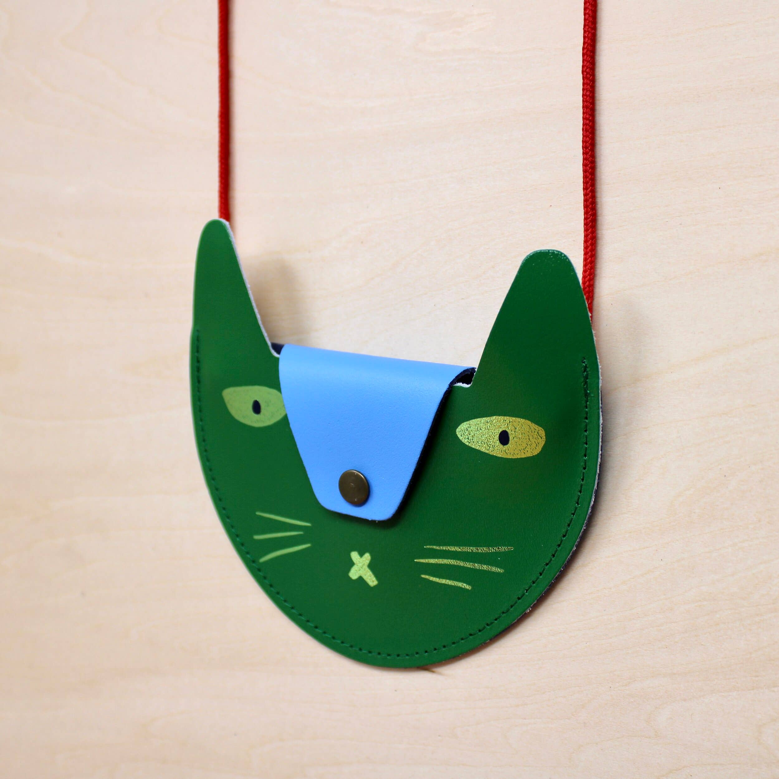 Cat Pocket Purse Green