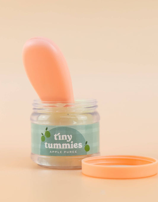 Tiny Tummies - Apple jelly food - Jar and spoon