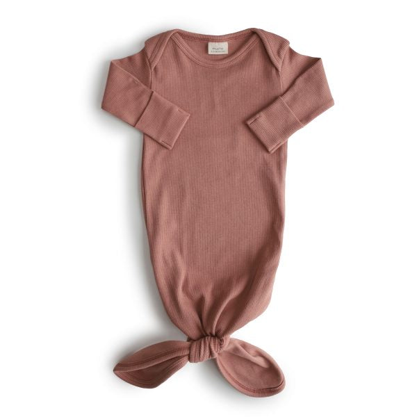 RIBBED KNOTTED BABY GOWN