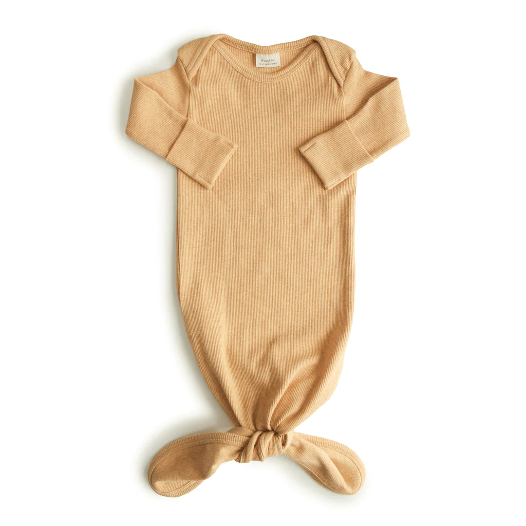 RIBBED KNOTTED BABY GOWN