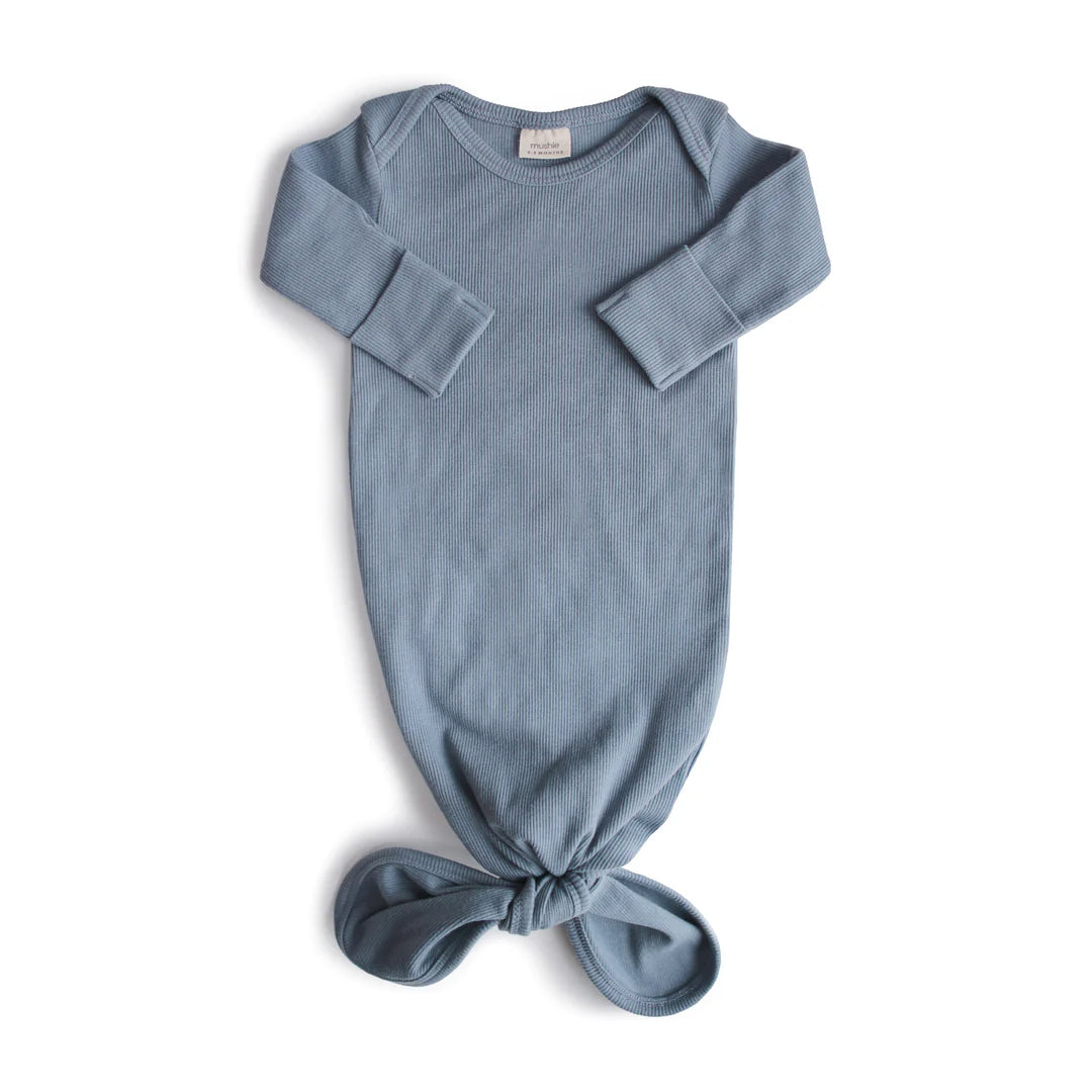 RIBBED KNOTTED BABY GOWN