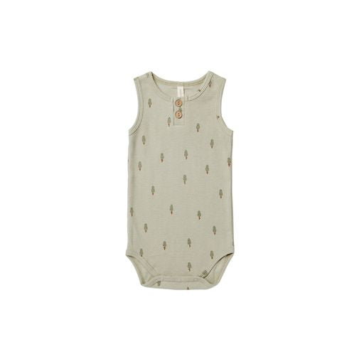 SLEEVELESS HENLEY BODYSUIT | TREES
