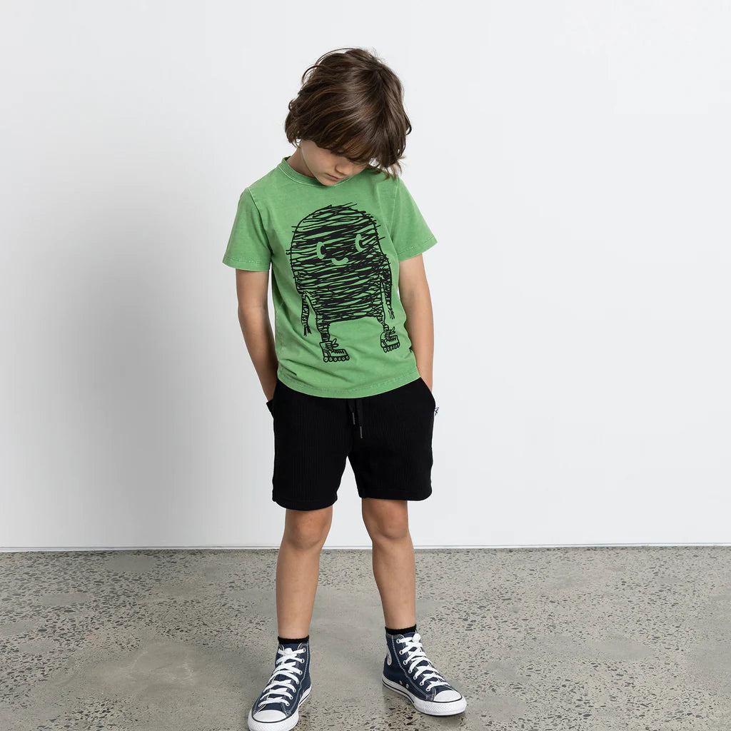 MINTI WAFFLED SHORT BLACK