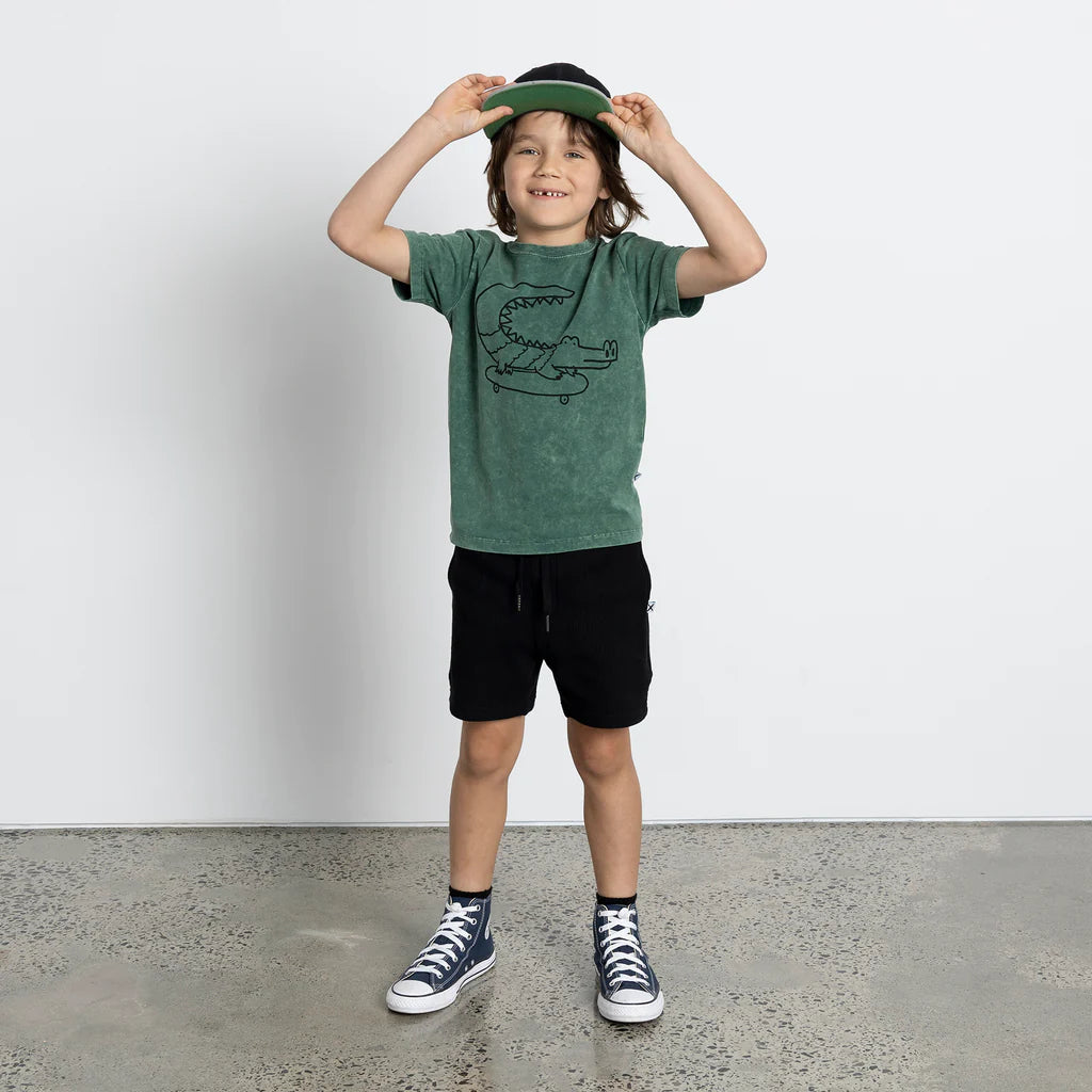 MINTI WAFFLED SHORT BLACK