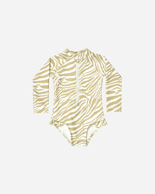 rash guard one-piece || zebra