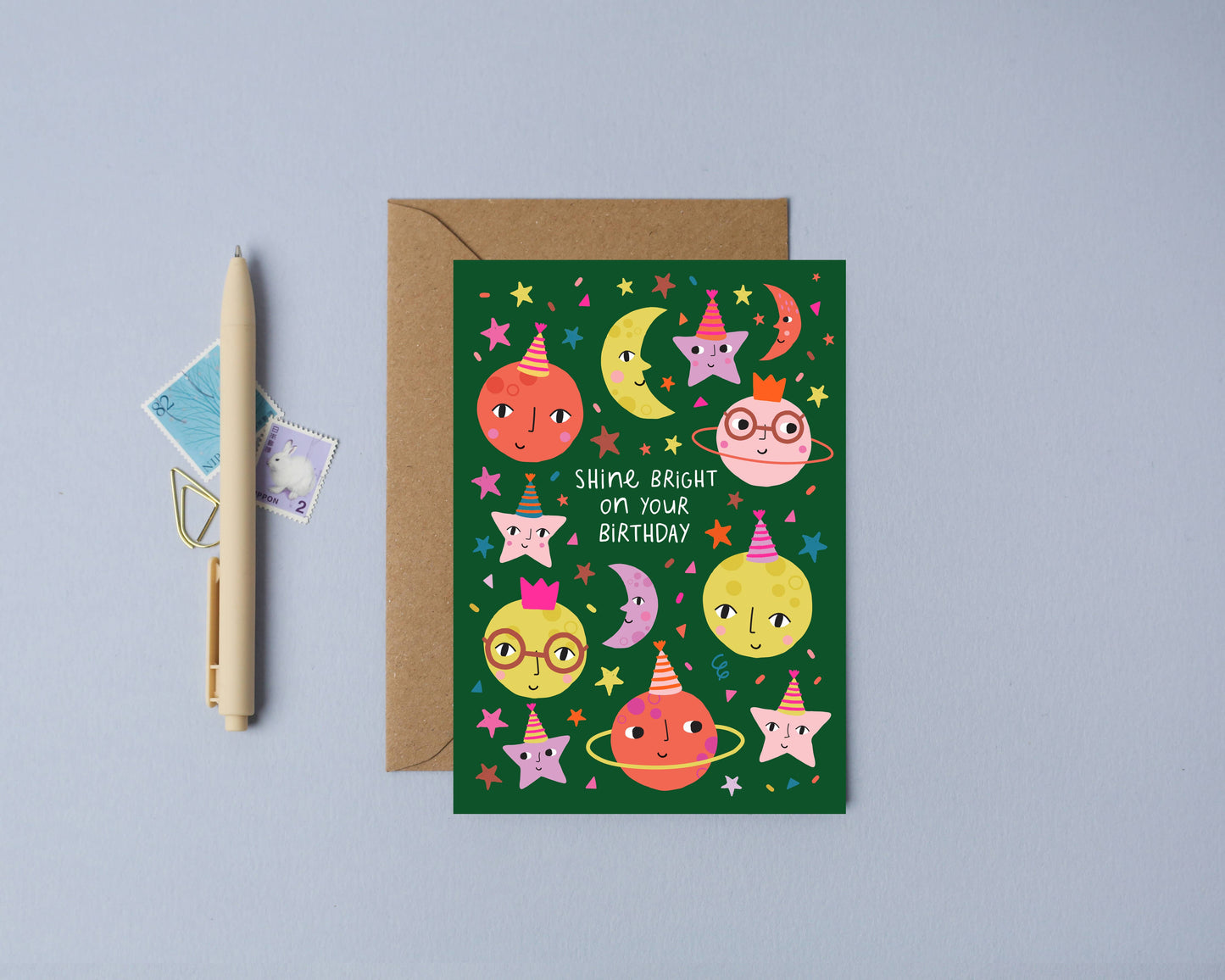 Party Moon and Stars Card | Birthday Card | Kid's Card