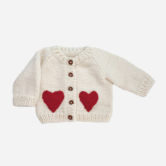 Heart Cardigan, Red | Baby & Kid Apparel Sweater Valentine's: S; 12-24M