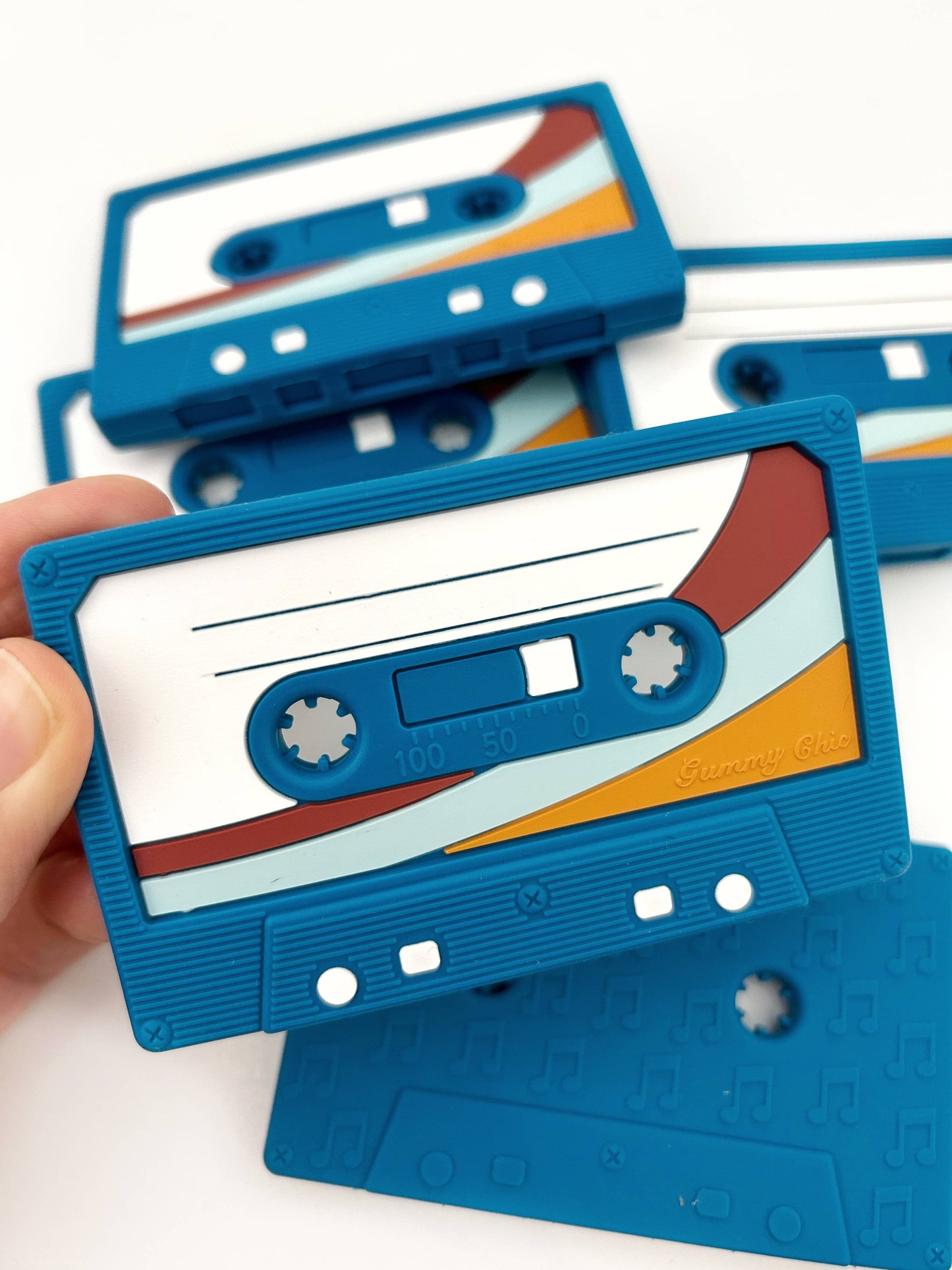 Vintage Cassette Tape Teether - Blue