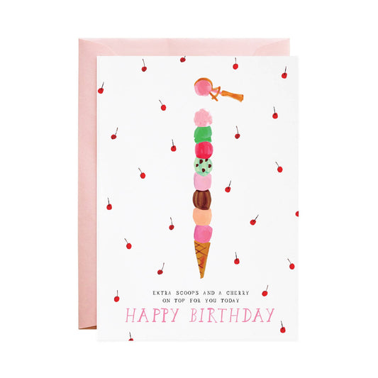 Extra Birthday Scoops - Greeting Card