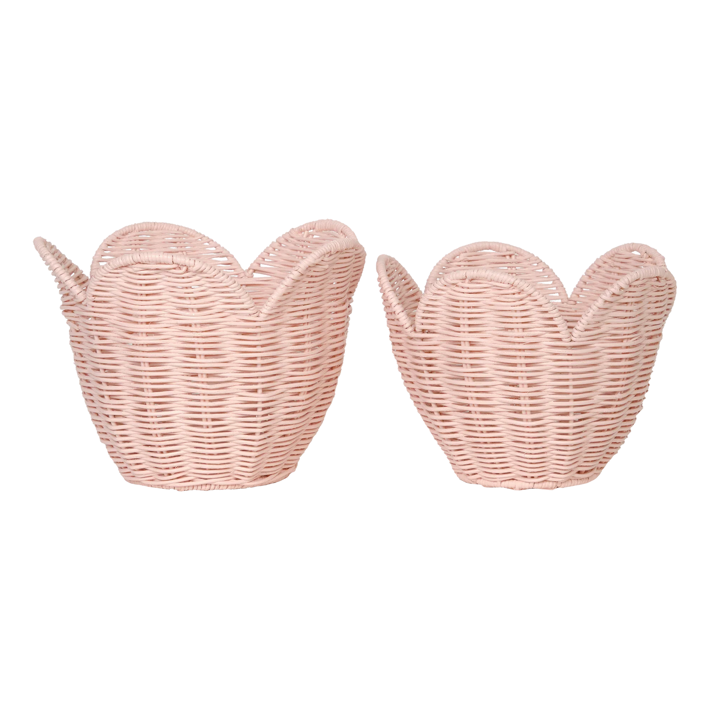 Rattan Lily Basket Set -  Blush