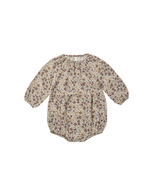LONG SLEEVE BUBBLE ROMPER || AUTUMN FLORAL