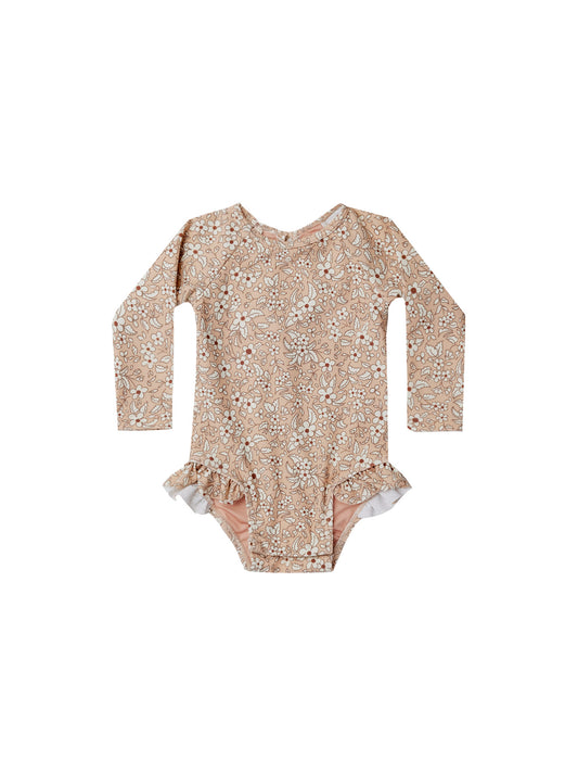 ONE-PIECE GIRLS RASHGUARD | APRICOT FLORAL